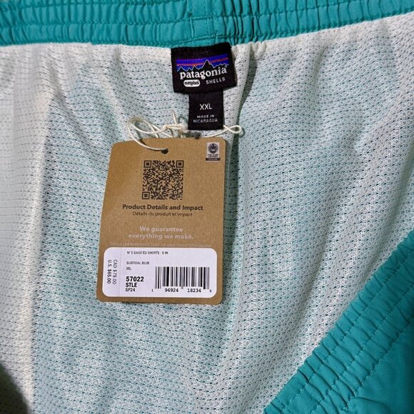 Patagonia Men's 5” Baggies Swim Trunk Shorts Subtidal Blue Size XX-Large - Picture 13 of 13